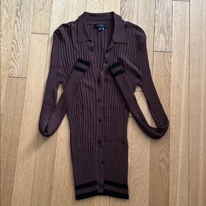 NWOT rag & bone Brown Ribbed Button-Up Cardigan